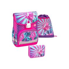 Набор Belmil Ранец Click Tropical Flamingo Set, пенал c 2 планками, сумка для обуви