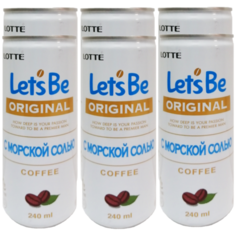 Lotte Lets Be Кофейный напиток Кофе с морской солью, 240 мл х 6 шт