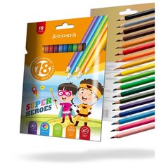 Союз Цветные карандаши Супергерои, 18 цветов (CNB3KZ-18-D)