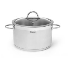 Кастрюля Fissman BENJAMIN 20x12 см / 3,7 л со стеклянной крышкой (нерж.сталь) (5423)