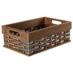 Доляна Корзина для хранения Дерево 30 х 19 х 11,5 см коричневый