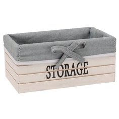 Доляна Короб для хранения Storage 28 х 19.5 х 11 см белый/серый