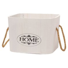 Доляна Короб для хранения HOME, 17 х 17 х 14 см белый