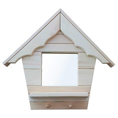 Зеркало с полочкой и вешалкой "Домик" Банные штучки 32519