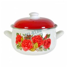 Кастрюля эмалированная Interos 15869 Розы 5,7л 24 см Интерос