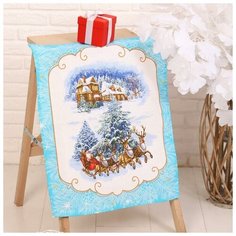 Полотенце рогожка Санта рис.3 (в пакете) 45х60 см, хлопок 100%, 170г/м2 7102320 Domo Vita