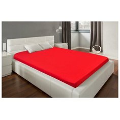 Простыня на резинке Этель 180*200*25 см, цв. красный, 100% хлопок, бязь, 125 г/м² 5266682