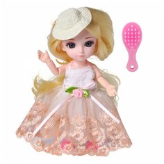 Кукла шарнирная Funky Toys Малышка Лили, блондинка, с расчёской, 16 см 72003