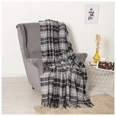 Плед Palermo 140х200 см, бел/сер/т.сер рап. 4, шерсть 20%, пан 40%, пэ40% 4567285 Vladi