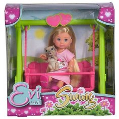 Кукла Simba Еви, на качеле, с собачкой, 12 см 5733443