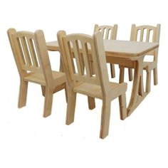 Кукольный набор мебели AltairToys Стол и четыре стула, большой МК-004