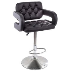 Стул Woodville Shiny, металл/искусственная кожа, цвет: черный