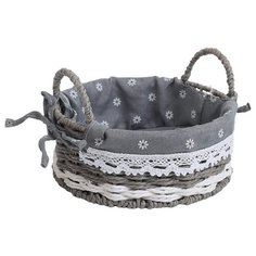Доляна Корзина для хранения Маргаритки 21х21х13 см серый