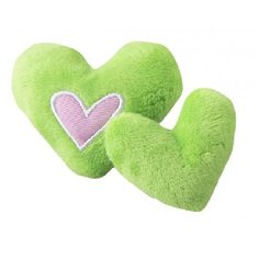 Rogz игрушка для кошек плюшевые сердечки с кошачьей мятой (2 шт), лайм (catnip hearts 2pk) ctc02-l, 0,014 кг (2 шт)