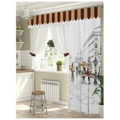 Комплект штор Любимый город штора (147х267 см), тюль (294х160 см), габардин, пэ 100% 4441035 ТамиТекс