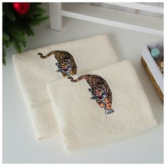 КМП в коробке Крадущийся тигр 50х90, 70х140 см, бежевый, хлопок 100%, 400г/м2 7108985 Dinosti
