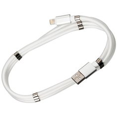 Зарядный кабель с магнитами для Apple iPhone, iPad и AirPods / Магнитный кабель Lightning - USB / Зарядный шнур для Эпл Айфон, Айпад и ЭирПодс / Кабель для зарядки смартфонов, планшетов и наушников 0.9 м (Белый) Life Style