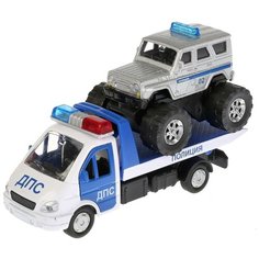 Эвакуатор Технопарк ГАЗ 3302 ГАЗель Полиция, с автомобилем УАЗ Hunter Полиция, инерционным SB-16-42-T6-WB