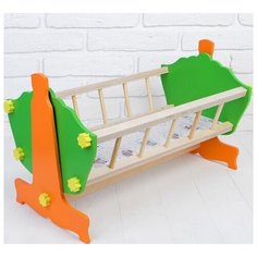 Кровать-качалка AltairToys для кукол, на подставке, 50 см, в коробке МК-024