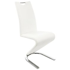 Стул Woodville Barlo, металл/искусственная кожа, цвет: white/chrome