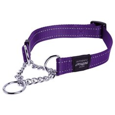 Ошейник 5512с fresh line 25 мм полуудавка с 3 кольцами, капрон, светоотражающая нить длина 40-50 см сиреневый новинка Zo Oexpress