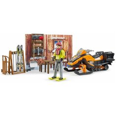 Игровой набор Bruder Хижина в горах, со снегоходом и фигуркой 63-102