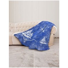 Плед sfer.tex Новогодний лес (8048190), 145 х 180 см, синий