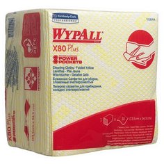 19164 Салфетки хозяйственные X80 Plus, 34.5 × 33.5 см, желтый, 30 шт/уп, WYPALL