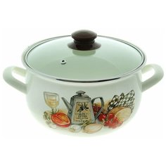 Кастрюля Интерос Аппетит, 3.1 л, белый/коричневый