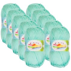 Пряжа Alpina Anabel, 100 % хлопок, 50 г, 120 м, 10 шт., №137 св.бирюзовый