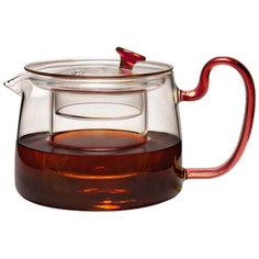 Заварочный чайник со стеклянным фильтром, коричневая ручка, 580 мл, 8х10 см, MARMA MM-TPT-25