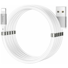 Кабель Hoco U91 для зарядки USB на Lightning с 10 магнитами на кабеле,2,4А, 1 м, белый