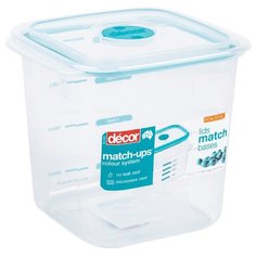 Контейнер MATCH UPS REALSEAL с клапаном квадратный бирюзовый 1.75л Decor