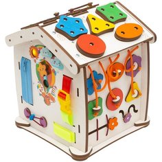 Бизиборд Домик развивающий Семицветик. Размер Малыш 25х25х29 см Evo Toys