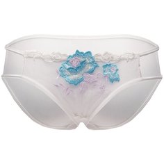 Le Cabaret Трусы танга с вышивкой Сорез, размер 40-48, белый