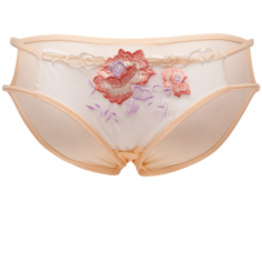 Le Cabaret Трусы танга с вышивкой Сорез, размер 40-48, персиковый