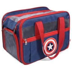 Сумка-переноска для кошек и собак Triol 43114 Marvel Капитан Америка 28х25х40 см синий