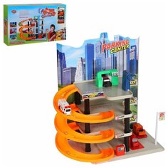 Парковка многоуровневая игрушечная, детская, PLAY SMART, 4 машинки, игровой набор для детей, для мальчиков, развивающая игрушка, развлекательная настольная игра, в/к 64 х 39 х 13 см Joy Toy