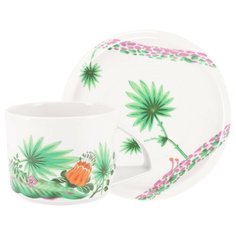 Чашка с блюдцем чайная. Императорский фарфоровый завод. Форма Баланс. Рисунок Джангл. 280 мл.