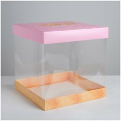 Складная коробка под торт Happy birthday, 30 × 30 см Дарите счастье