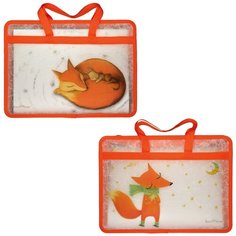 Папка портфель на молнии, С окантовкой "волшебные лисы", А4, 2 вида Bruno Visconti