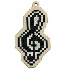 Алмазная мозаика на дереве Подвеска «Cкрипичный ключ», Гранни Wood