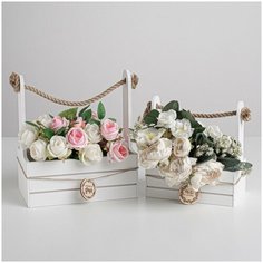 Ящик для декора набор 2 в 1 (25*15*30; 21*12*23) белый Дарите счастье