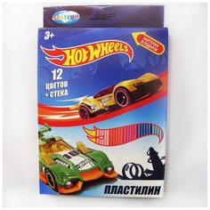 Пластилин 12 цветов "Hot Wheels", картинка "Hot Wheels", 240 гр, стек пластиковый, картонная упаковка с европодвесом Centrum