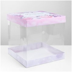 Складная коробка под торт Моменты счастья, 30 × 30 см Дарите счастье