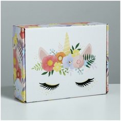 Коробка складная Единорог, 27 × 21 × 9 см Дарите счастье