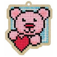 Алмазная мозаика на дереве Подвеска «Влюбленный мишка», Гранни Wood