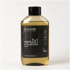 ECOLATIER Мужской гель для душа и шампунь 2 в 1 кипарис & зеленый чай