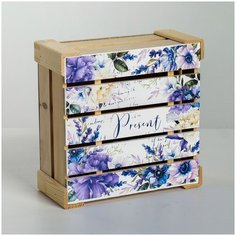 Коробка деревянная подарочная Present, 20 × 20 × 10 см Дарите счастье