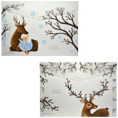 Папка конверт на кнопке, "FOREST DREAM", А4, 2 вида Bruno Visconti